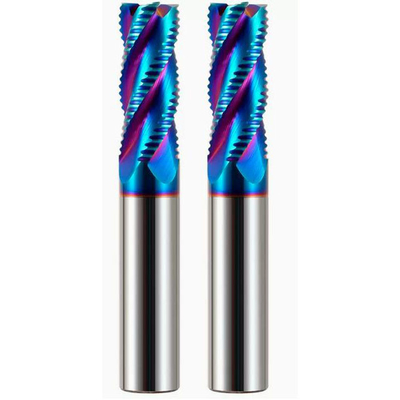 Nano Blue Coated HRC65 Carbide 4-6 Flute Rough End Mills